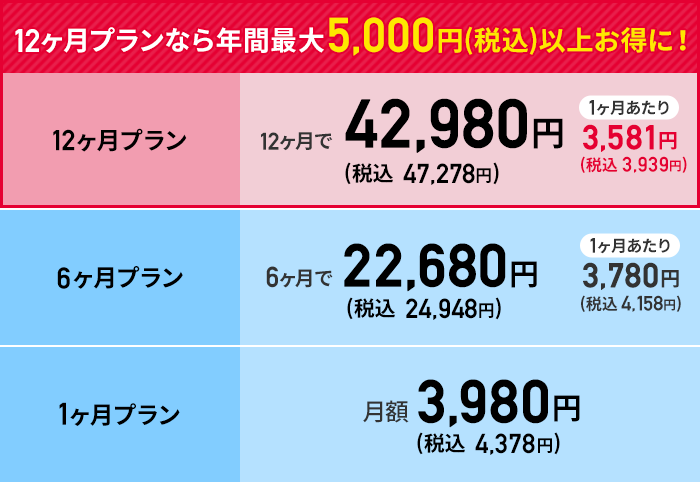 基本料金体系